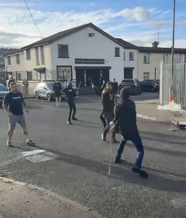 Violent scenes unfolded outside the Ryan McBride Brandywell.